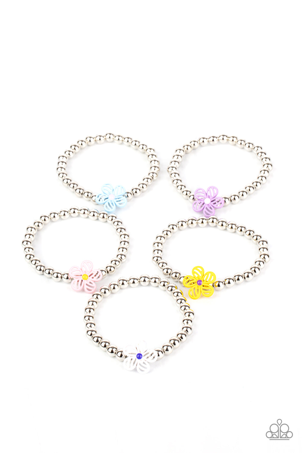 Starlet Shimmer Bracelet - Floral Charm Silver Bead