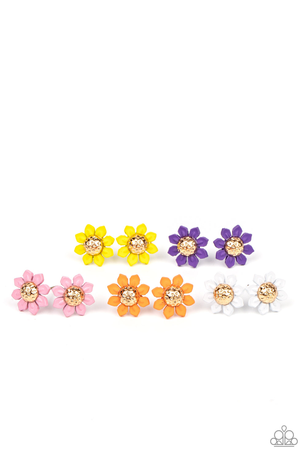 Starlet Shimmer Earrings - Floral Frame/Gold Bead