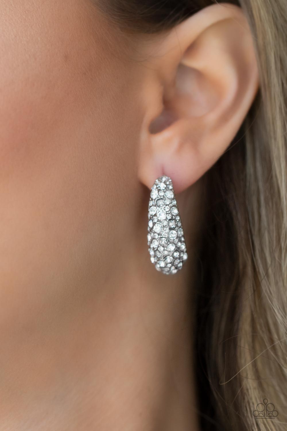 Glamorously Glimmering - White Hoop