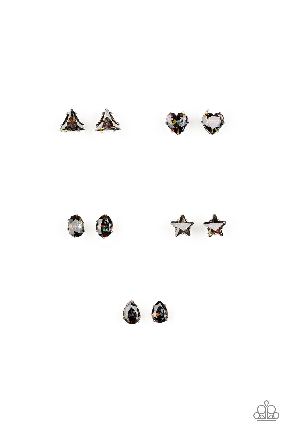 Starlet Shimmer Earrings - Iridescent Oil Spill Rhinestone (Dark Color)