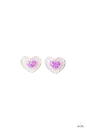 Starlet Shimmer Earrings - Glitter Heart
