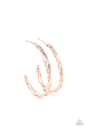 Twisted Tangle - Rose Gold Hoop