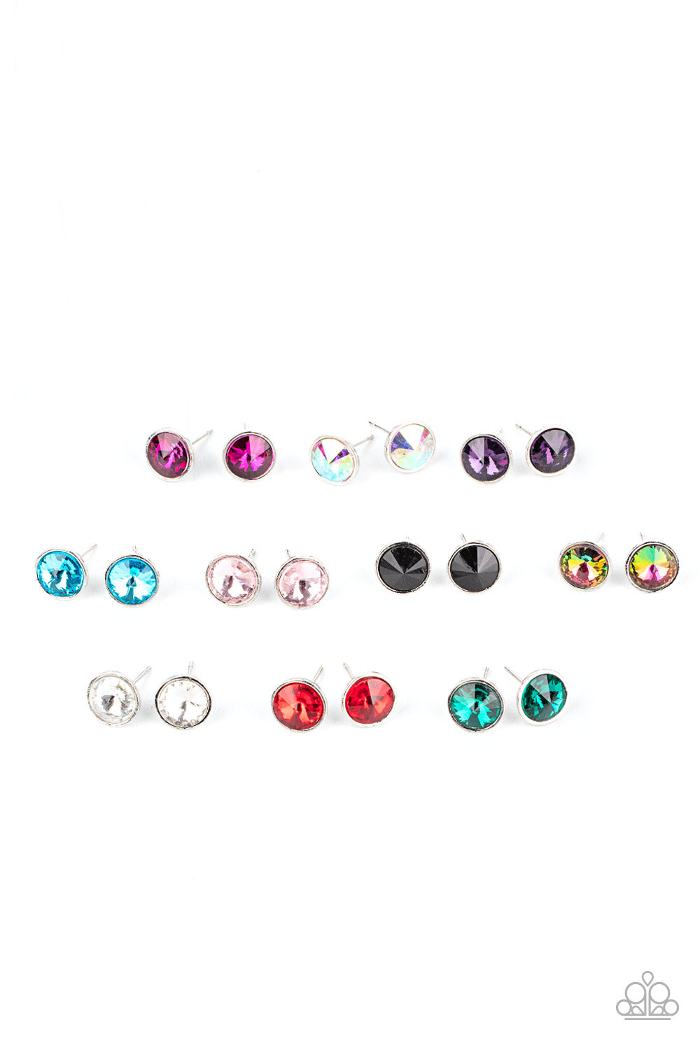 Starlet Shimmer Earrings - Rhinestone Round Post
