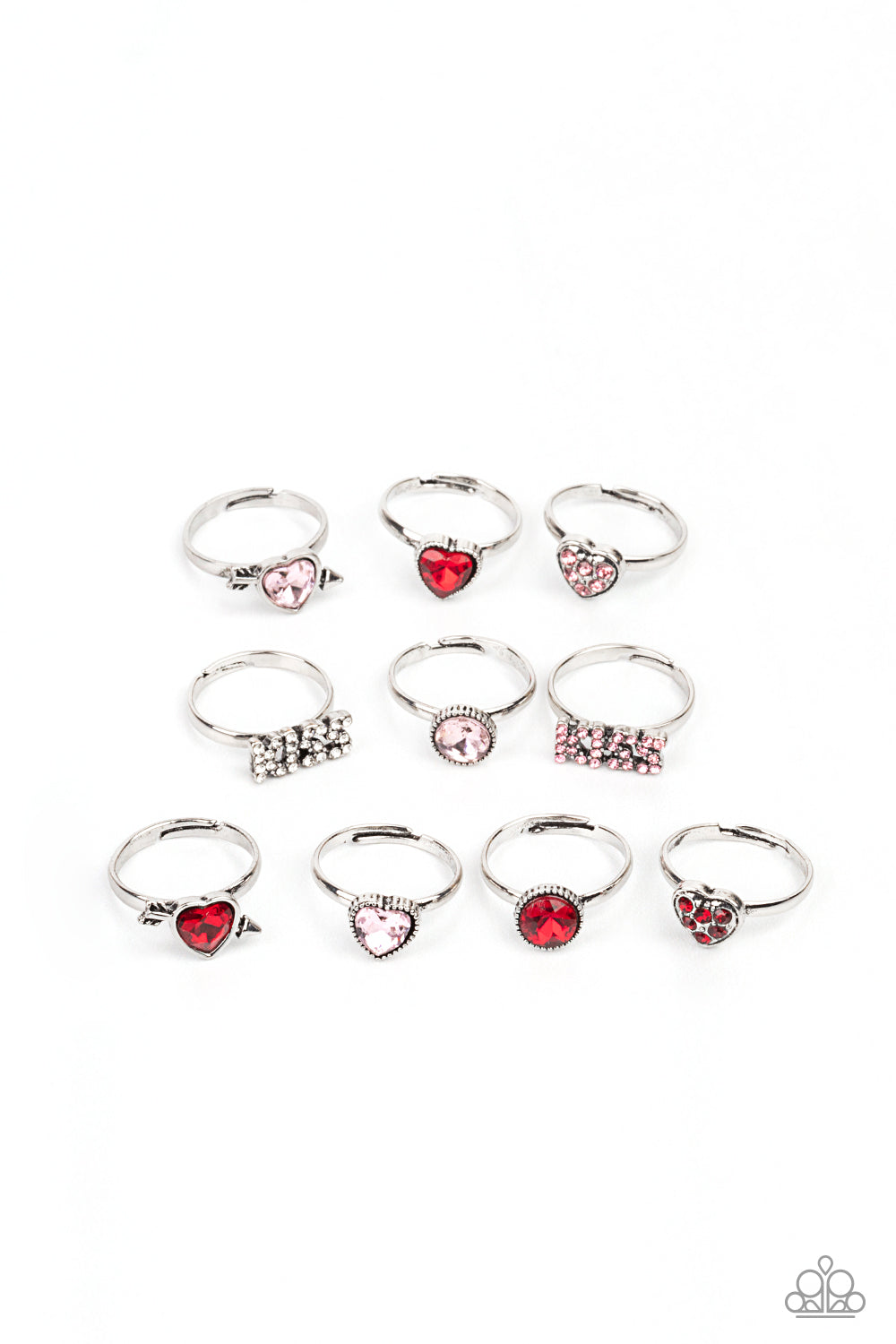 Starlet Shimmer Ring - Rhinestone Heart/Kiss