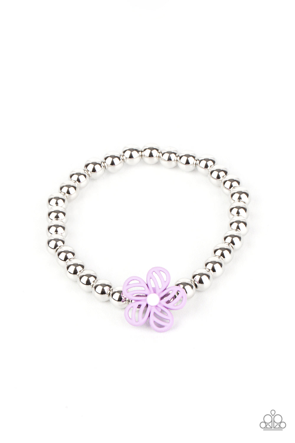 Starlet Shimmer Bracelet - Floral Charm Silver Bead