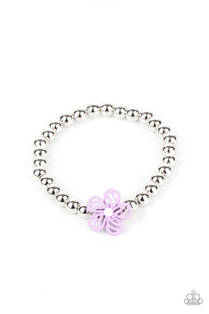 Starlet Shimmer Bracelet - Floral Charm Silver Bead