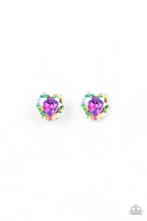 Starlet Shimmer Earrings - Iridescent Oil Spill Rhinestone (Light Color)