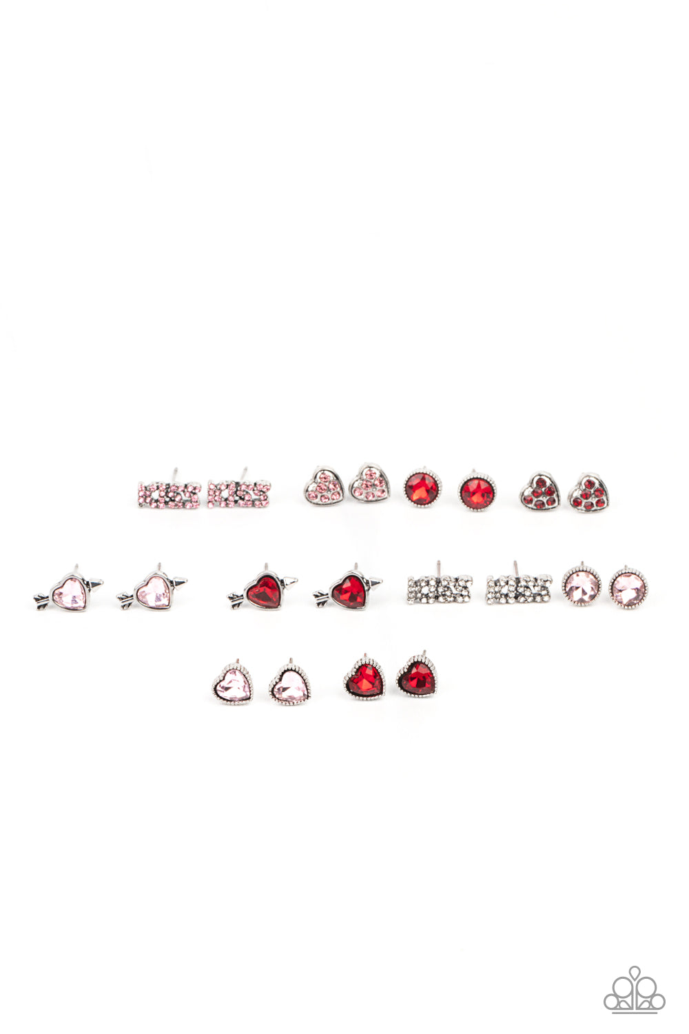 Starlet Shimmer Earrings - Rhinestone Heart/Kiss