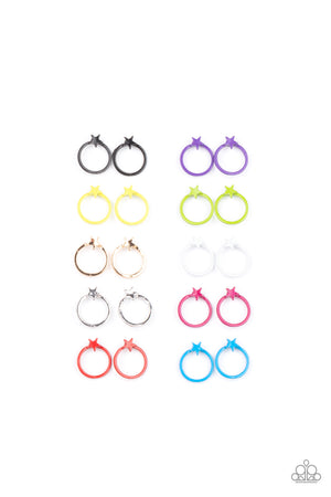 Starlet Shimmer Earrings - Star Frame Hoops
