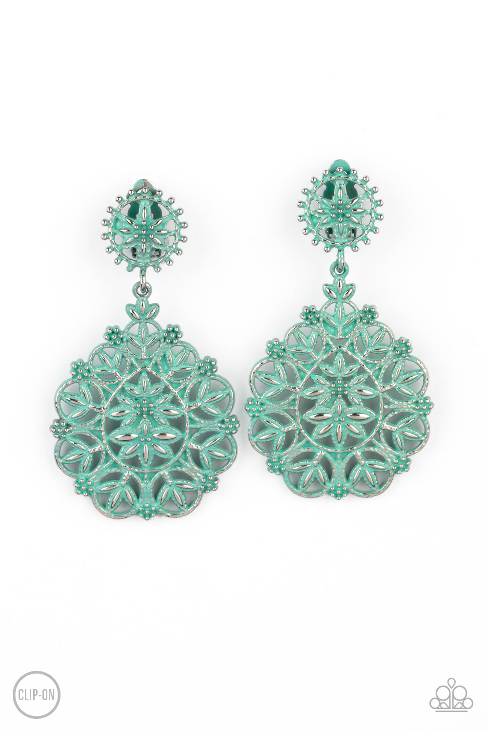 Blissfully Boho - Green Clip-On