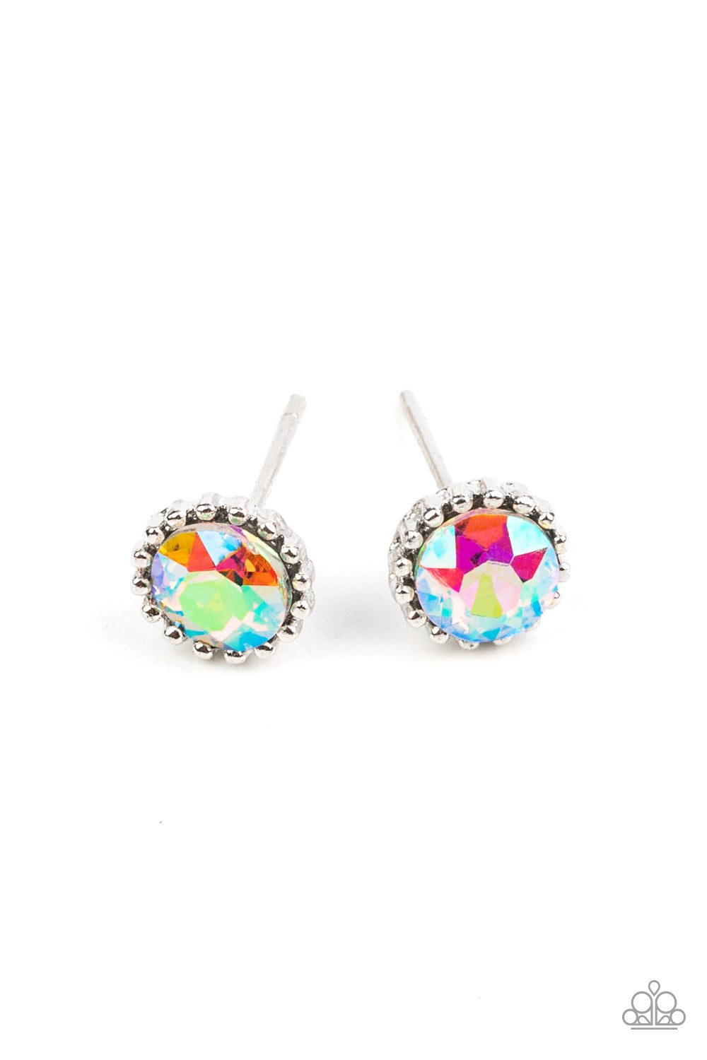 Starlet Shimmer Earrings - Iridescent Rhinestone Shapes