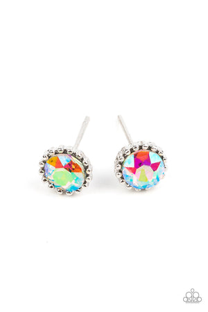 Starlet Shimmer Earrings - Iridescent Rhinestone Shapes
