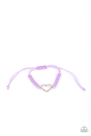 Starlet Shimmer Bracelet - Iridescent Encrusted Heart Frame