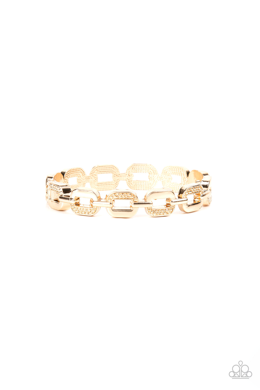 Powerhouse Plunder - Gold Hinged Bangle-like