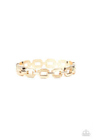 Powerhouse Plunder - Gold Hinged Bangle-like