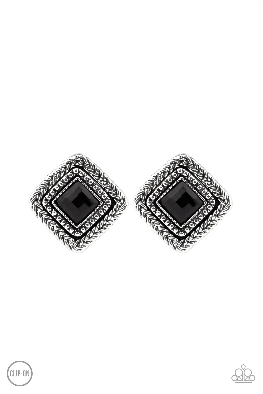 Fashion Square - Black Clip-On