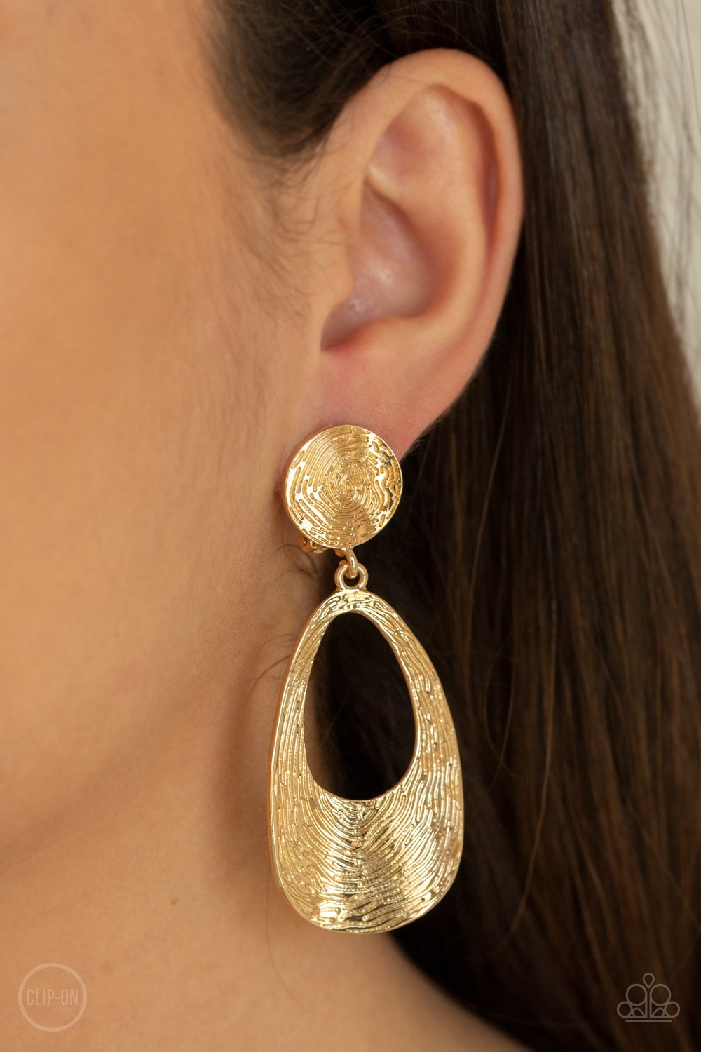 Printed Perfection - Gold Clip-On